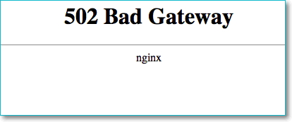 502 Bad gateway